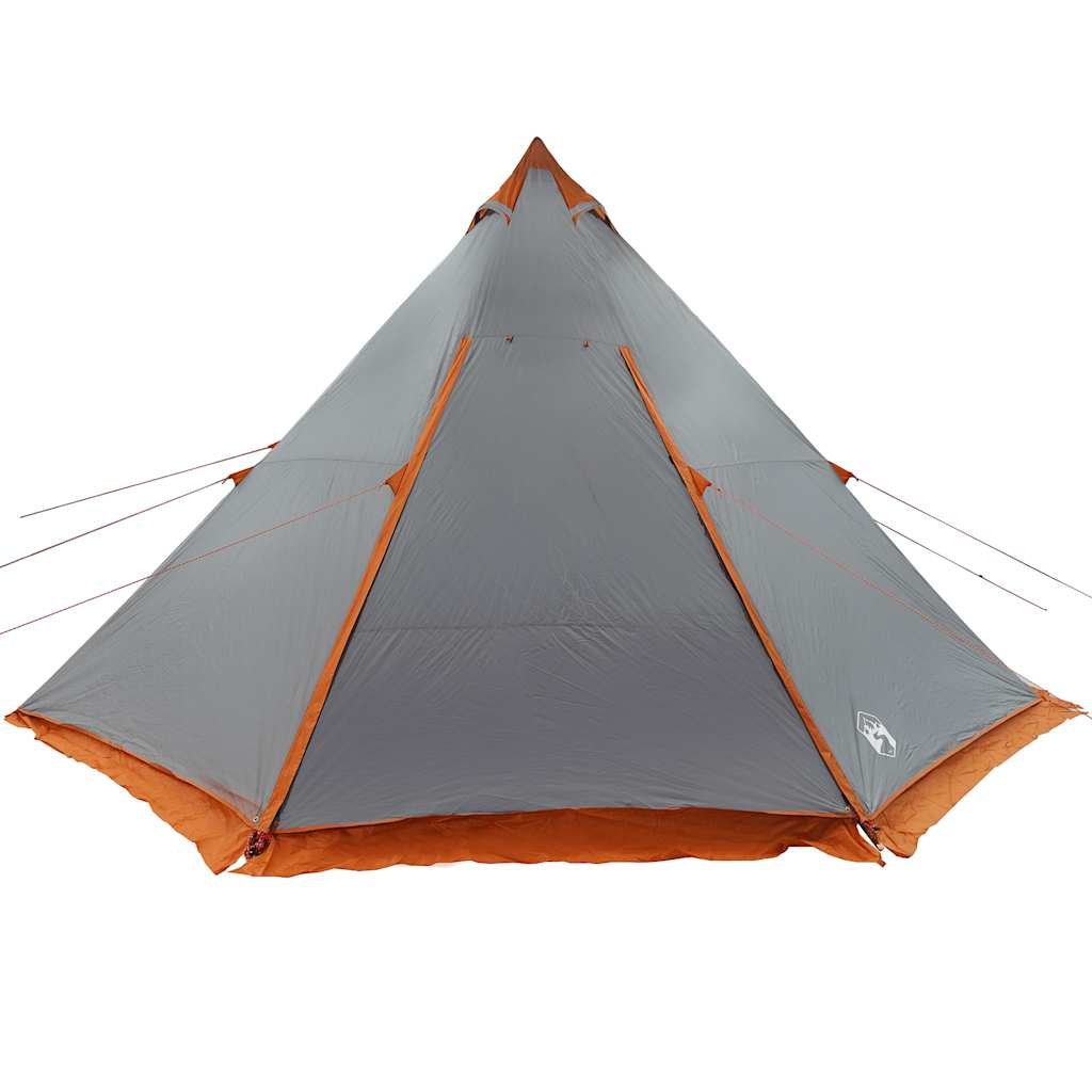 Tenda familiar tipi para 6 pessoas impermeável cinza/laranja
