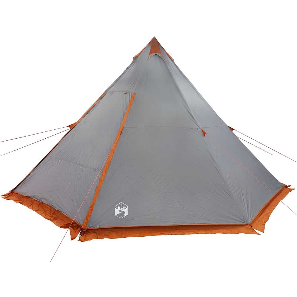 Tenda familiar tipi para 6 pessoas impermeável cinza/laranja