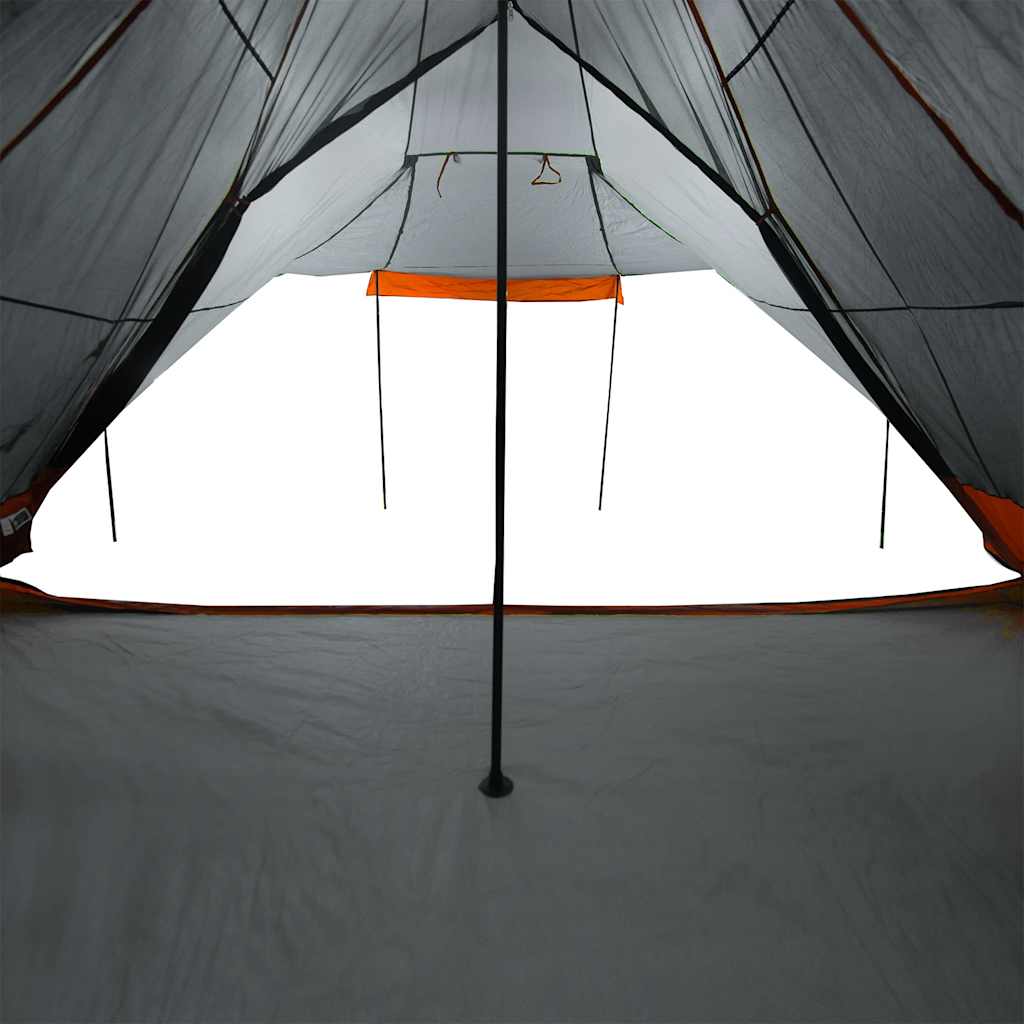 Tenda familiar tipi para 6 pessoas impermeável cinza/laranja