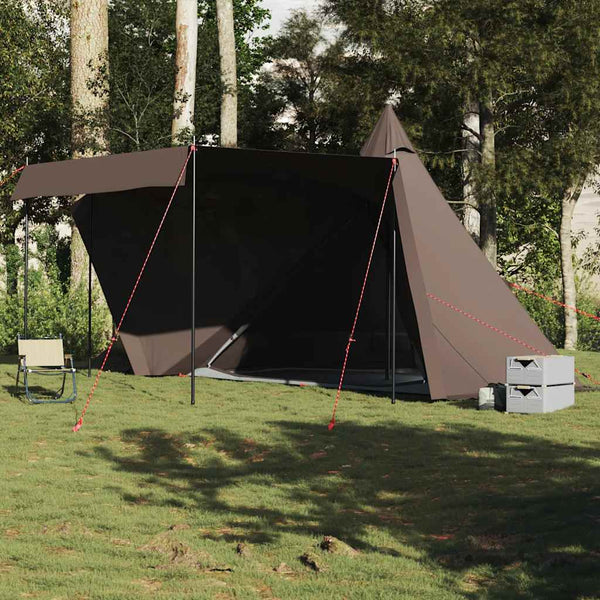 Tenda familiar tipi para 6 pessoas impermeável castanho