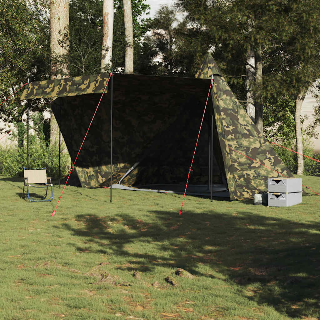 Tenda familiar tipi para 6 pessoas impermeável camuflagem