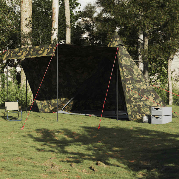 Tenda familiar tipi para 6 pessoas impermeável camuflagem