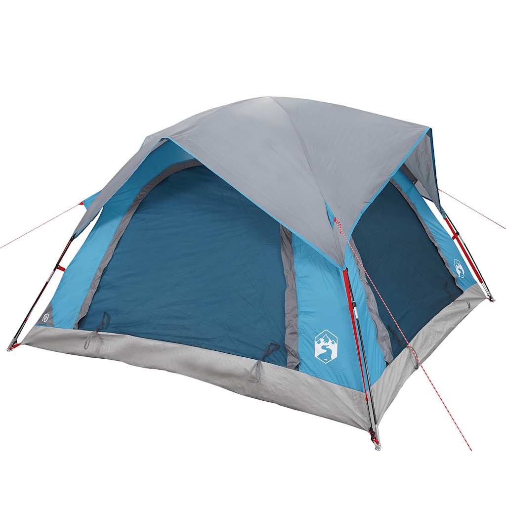Tenda de campismo cabana para 4 pessoas impermeável azul