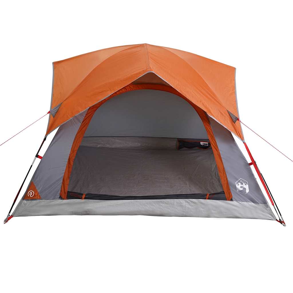 Tenda de campismo cabana p/ 4 pessoas impermeável cinza/laranja