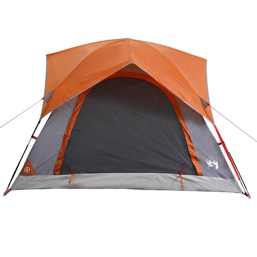 Tenda de campismo cabana p/ 4 pessoas impermeável cinza/laranja