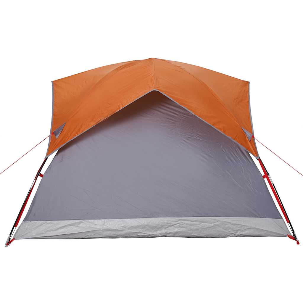 Tenda de campismo cabana p/ 4 pessoas impermeável cinza/laranja