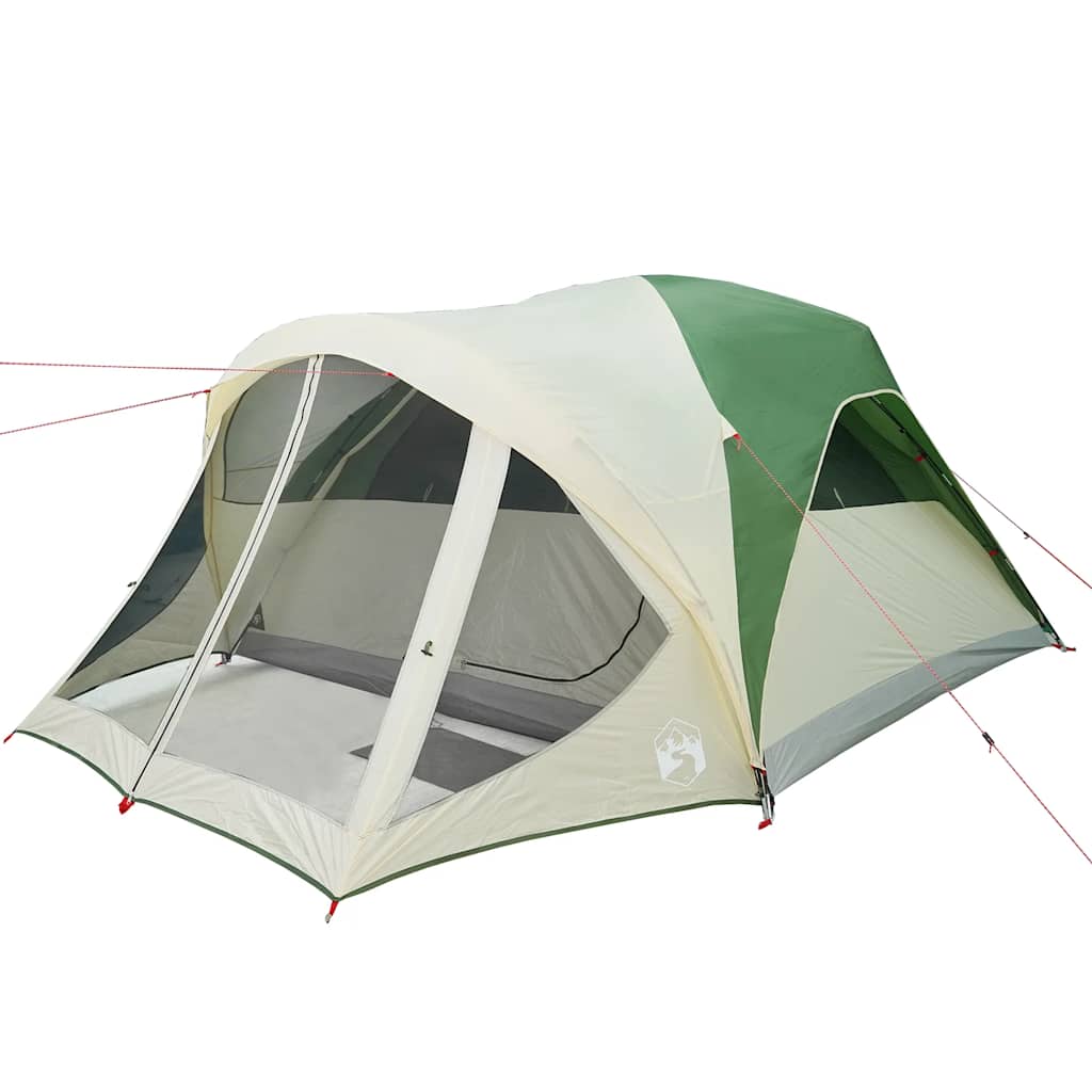 Tenda familiar túnel para 6 pessoas impermeável verde