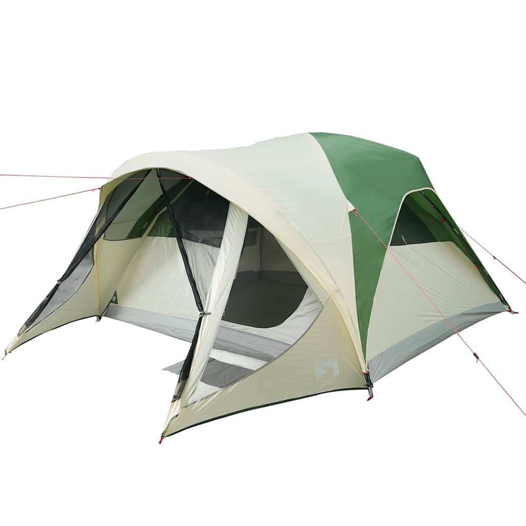 Tenda familiar túnel para 6 pessoas impermeável verde