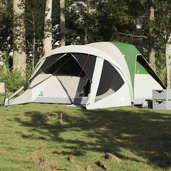 Tenda familiar túnel para 6 pessoas impermeável verde