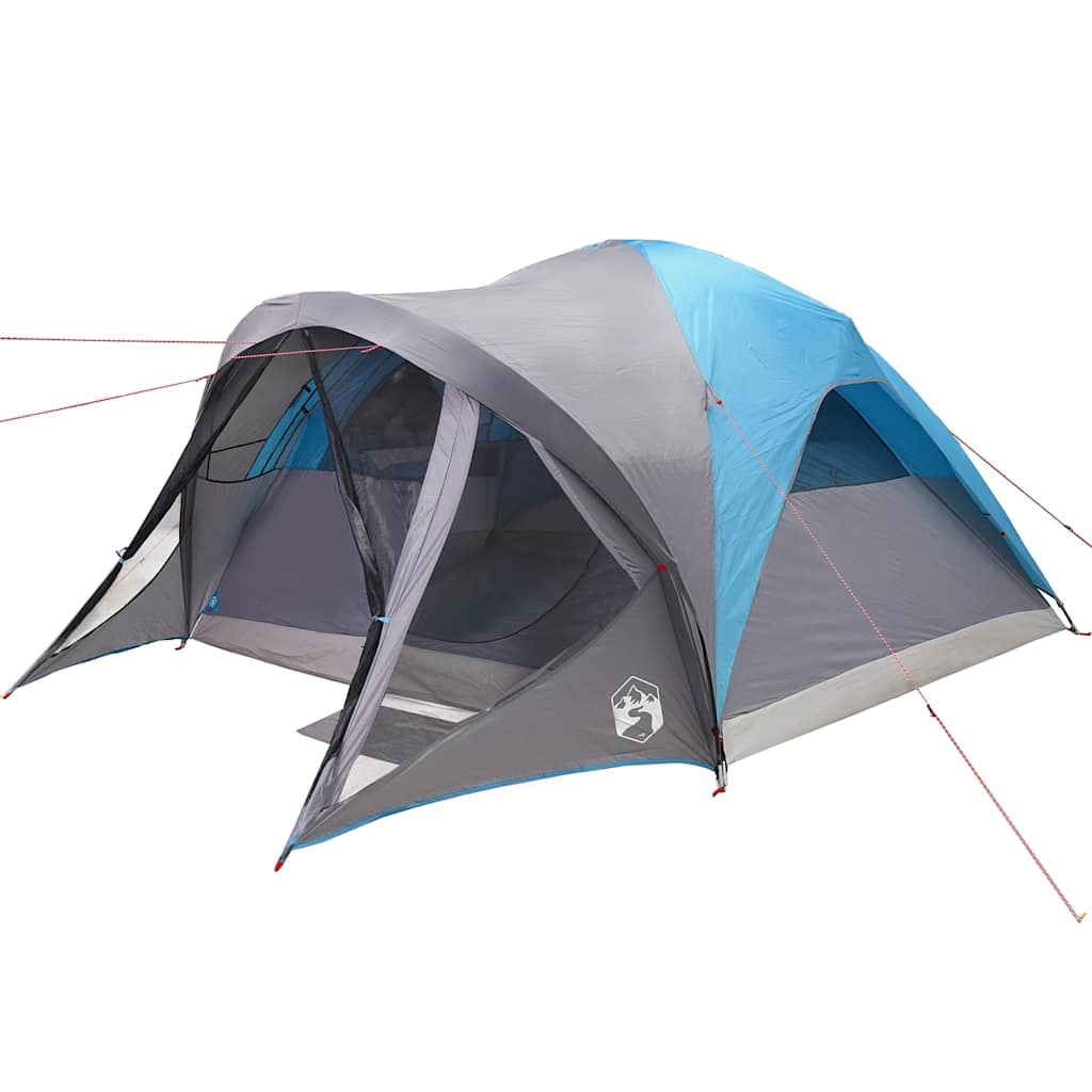 Tenda familiar túnel para 6 pessoas impermeável azul