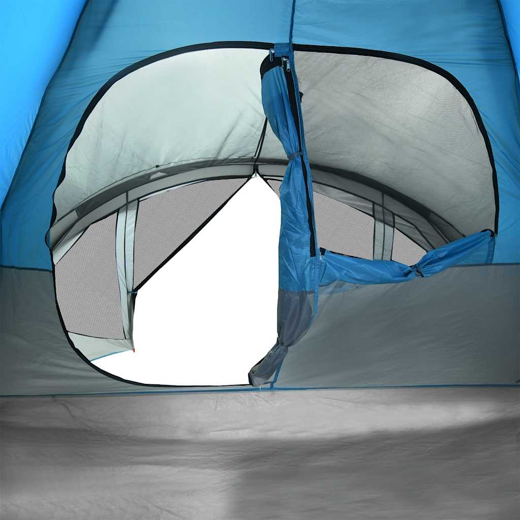 Tenda familiar túnel para 6 pessoas impermeável azul