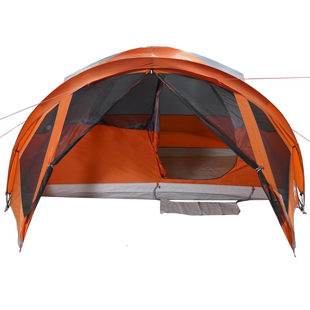 Tenda familiar túnel p/ 6 pessoas impermeável cinza/laranja