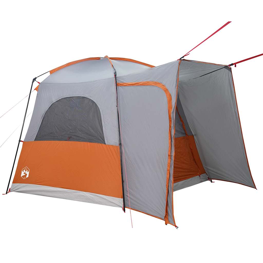 Tenda de campismo p/ 4 pessoas impermeável cinzento/laranja