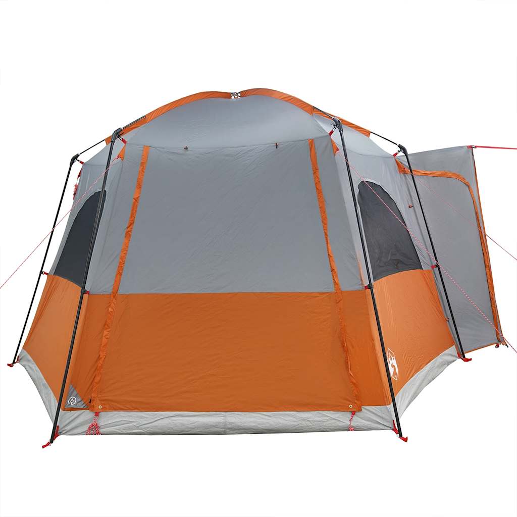 Tenda de campismo p/ 4 pessoas impermeável cinzento/laranja