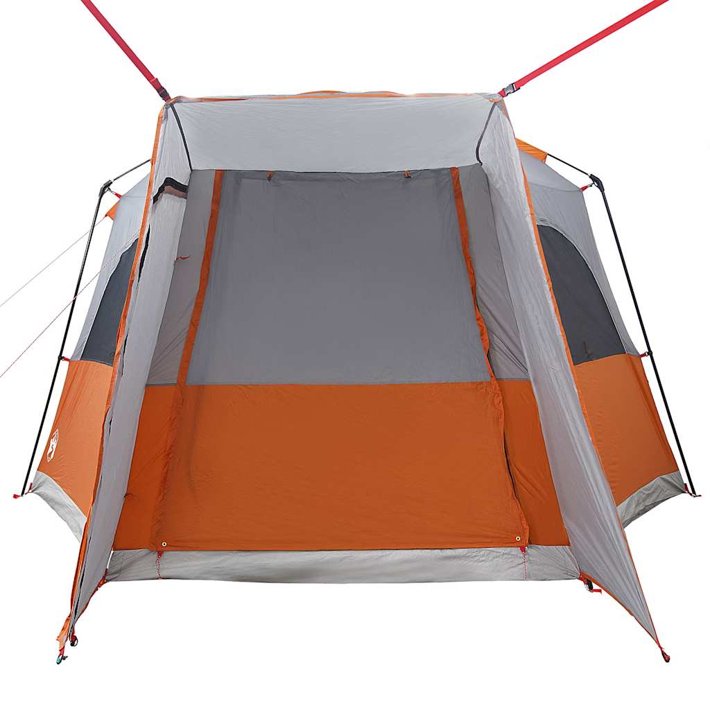 Tenda de campismo p/ 4 pessoas impermeável cinzento/laranja