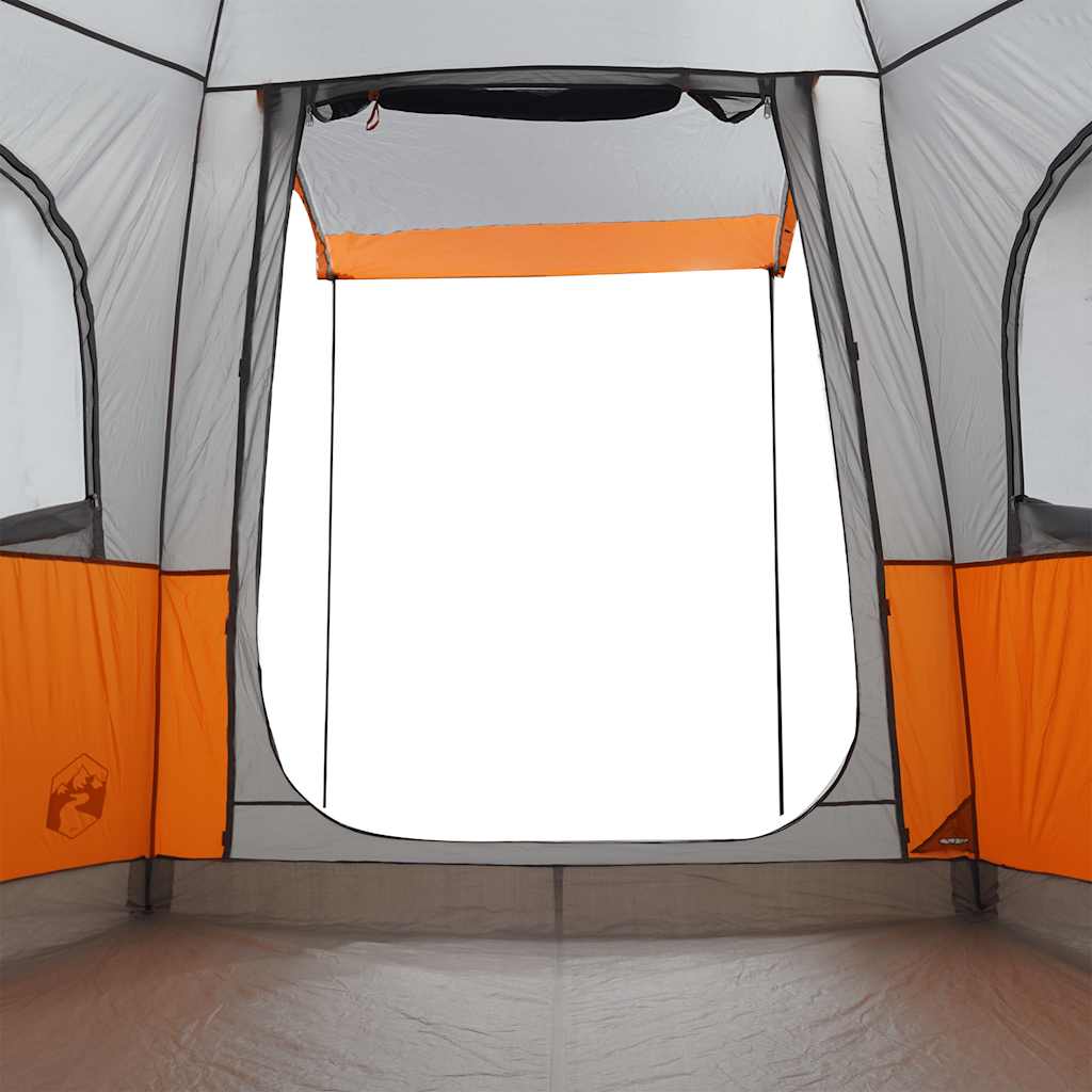 Tenda de campismo p/ 4 pessoas impermeável cinzento/laranja