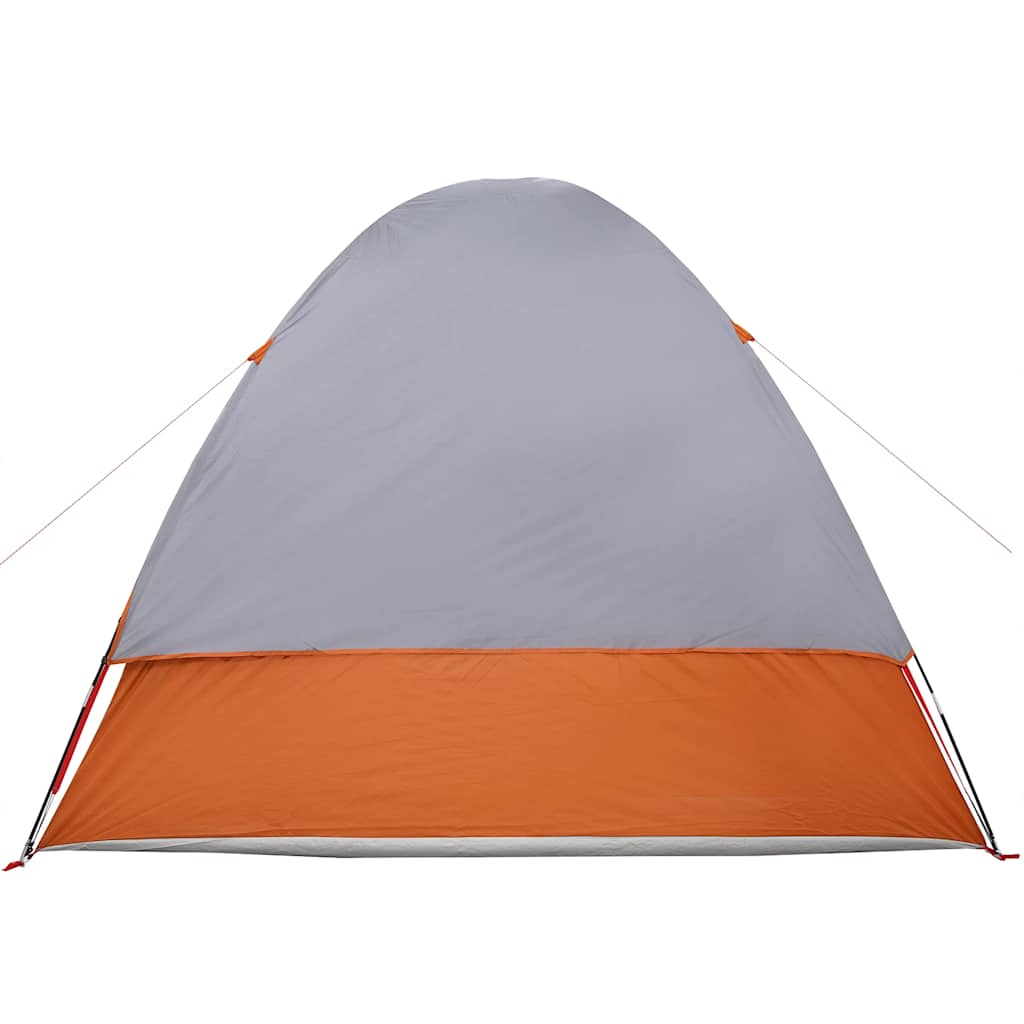 Tenda de campismo p/ 4 pessoas impermeável cinzento/laranja