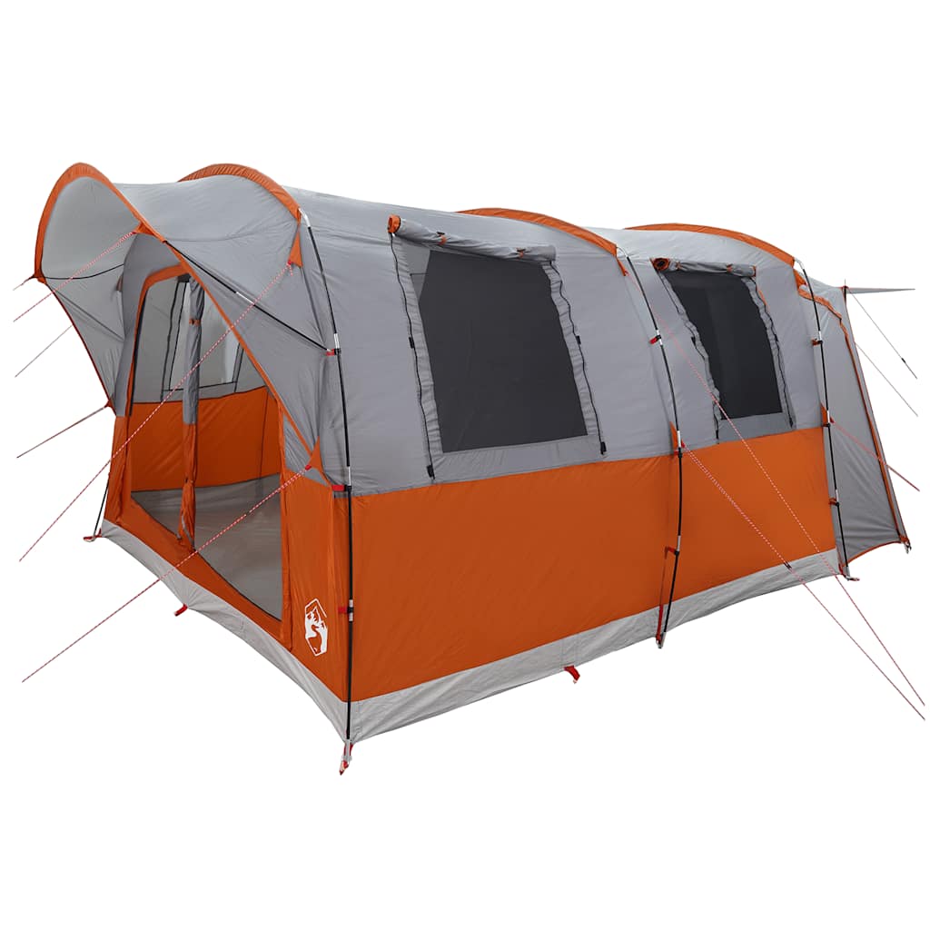Tenda de campismo p/ 4 pessoas impermeável cinzento/laranja