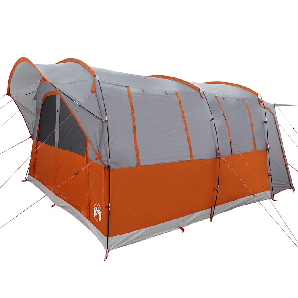 Tenda de campismo p/ 4 pessoas impermeável cinzento/laranja