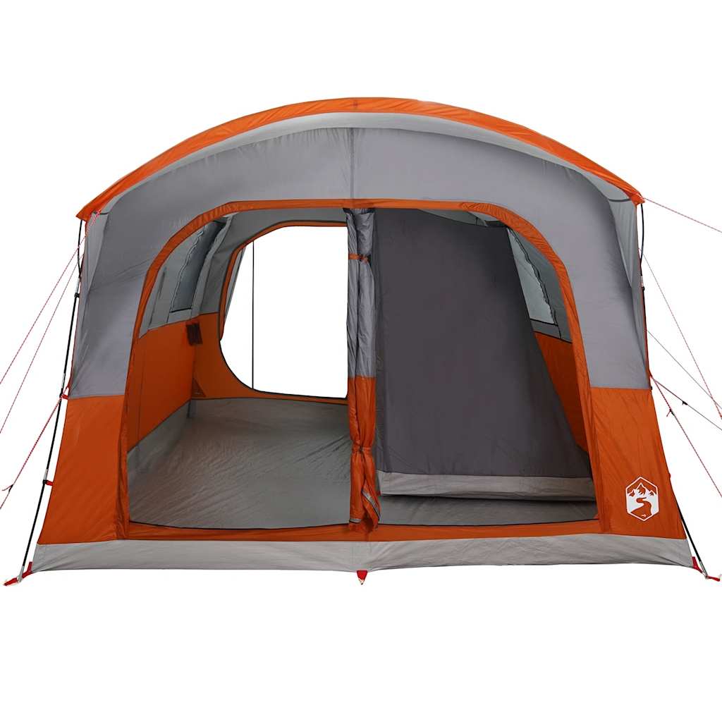 Tenda de campismo p/ 4 pessoas impermeável cinzento/laranja