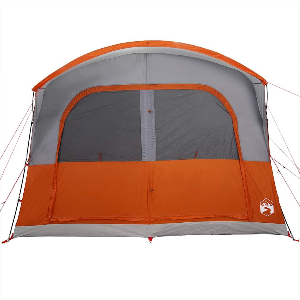 Tenda de campismo p/ 4 pessoas impermeável cinzento/laranja