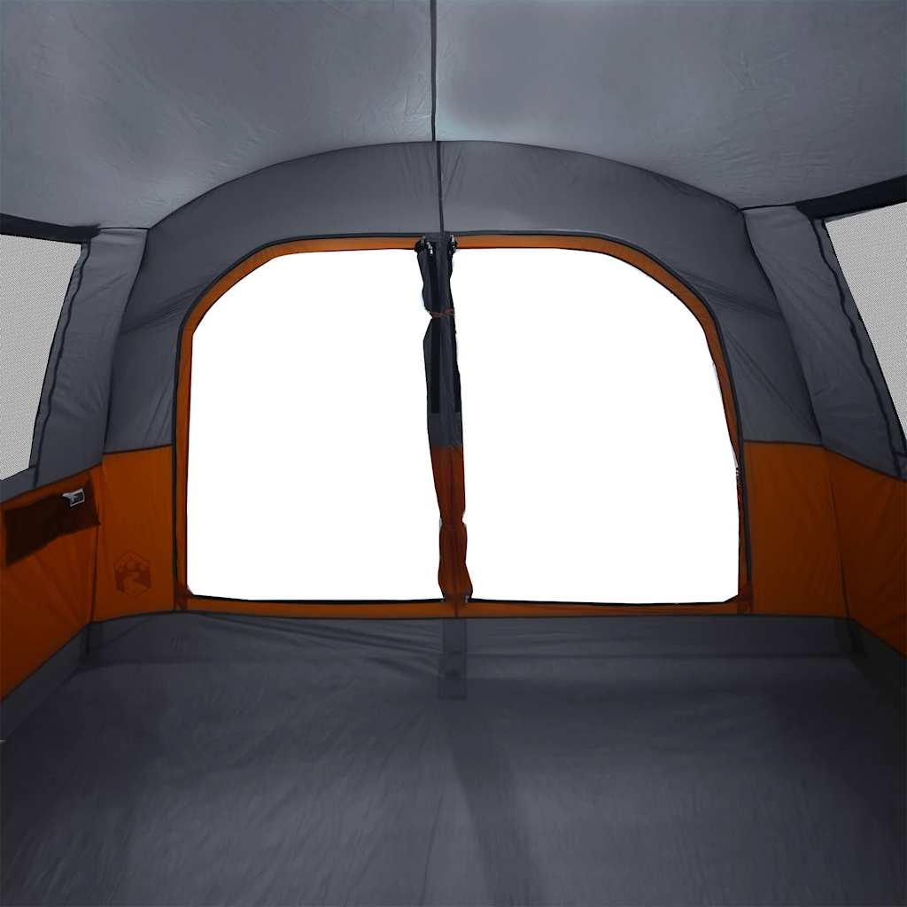 Tenda de campismo p/ 4 pessoas impermeável cinzento/laranja