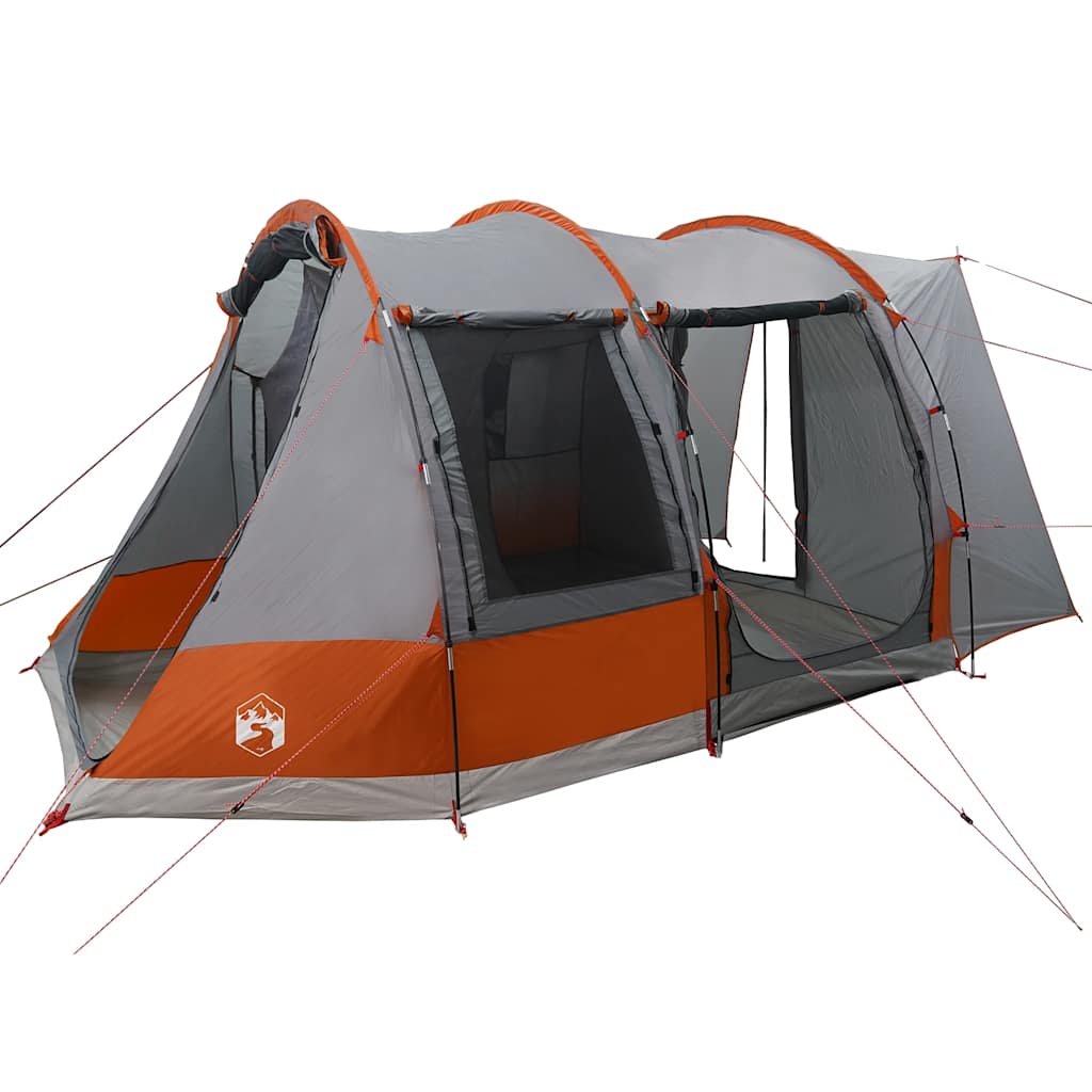 Tenda de campismo p/ 2 pessoas impermeável cinzento/laranja