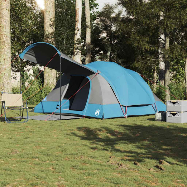 Tenda familiar túnel para 8 pessoas impermeável azul