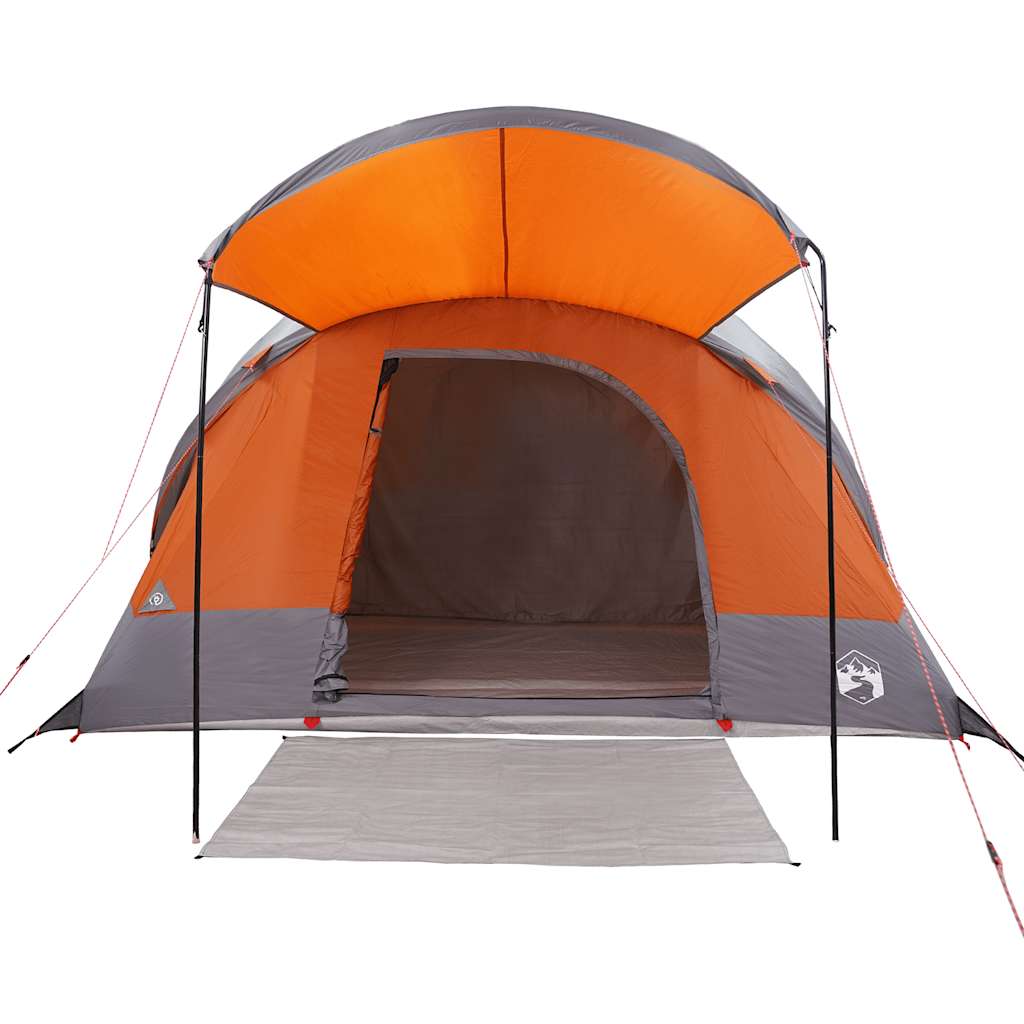Tenda familiar túnel p/ 8 pessoas impermeável cinza/laranja