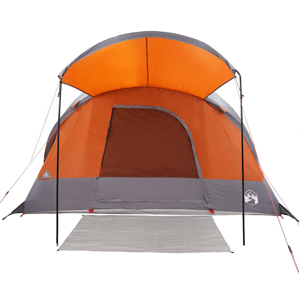 Tenda familiar túnel p/ 8 pessoas impermeável cinza/laranja