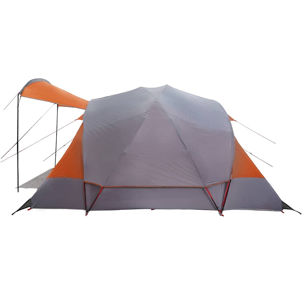 Tenda familiar túnel p/ 8 pessoas impermeável cinza/laranja