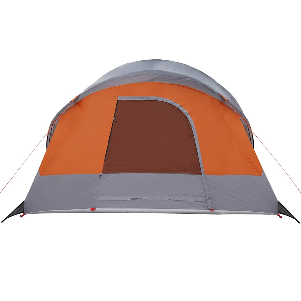 Tenda familiar túnel p/ 8 pessoas impermeável cinza/laranja