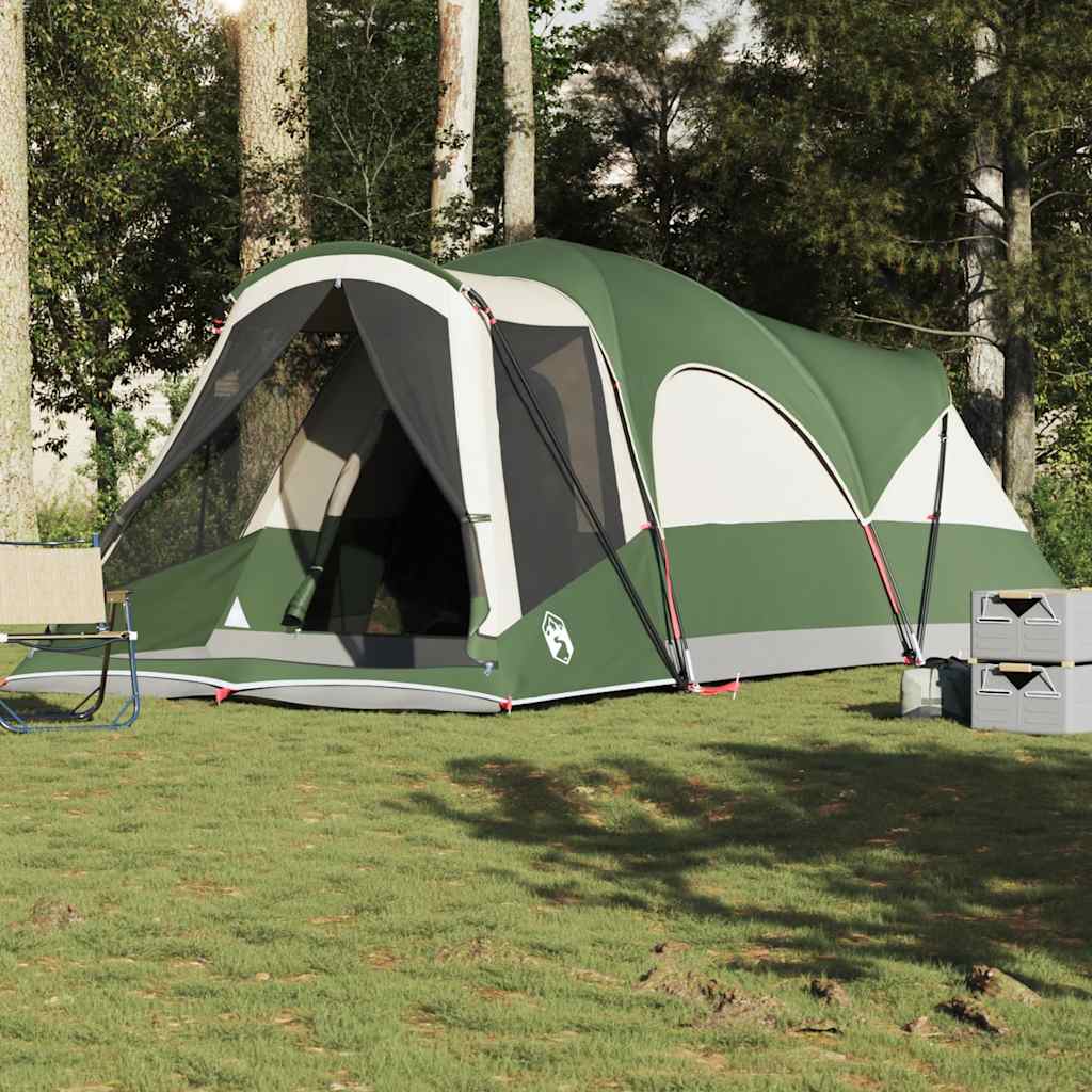 Tenda familiar túnel para 8 pessoas impermeável verde