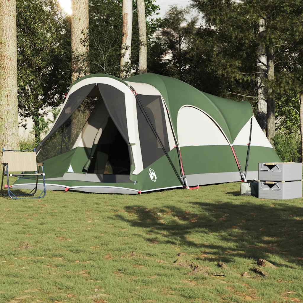 Tenda familiar túnel para 8 pessoas impermeável verde