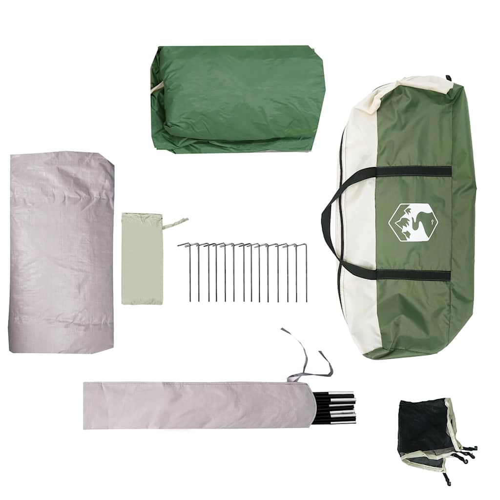 Tenda familiar estilo cabana para 6 pessoas impermeável verde
