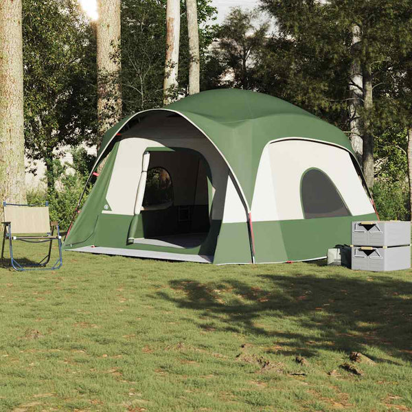 Tenda familiar estilo cabana para 6 pessoas impermeável verde