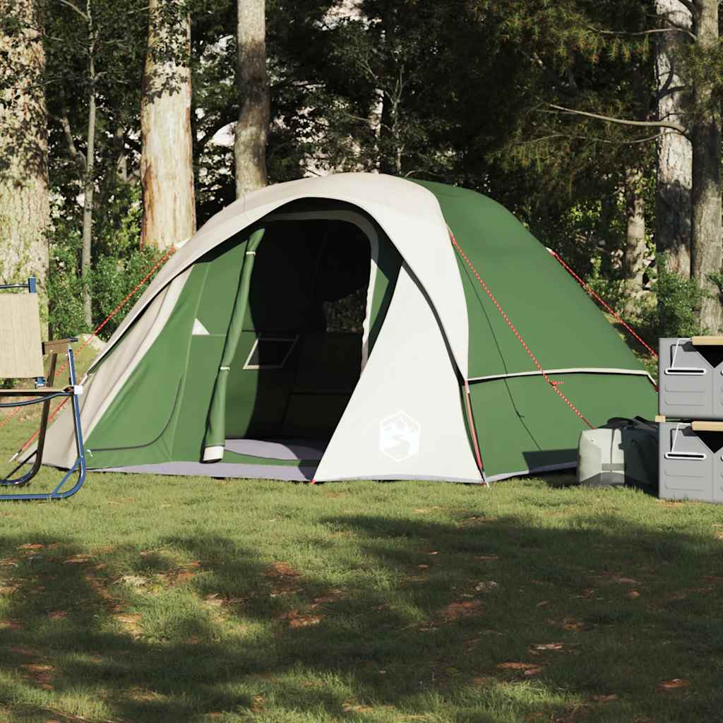Tenda familiar estilo cabana para 6 pessoas impermeável verde