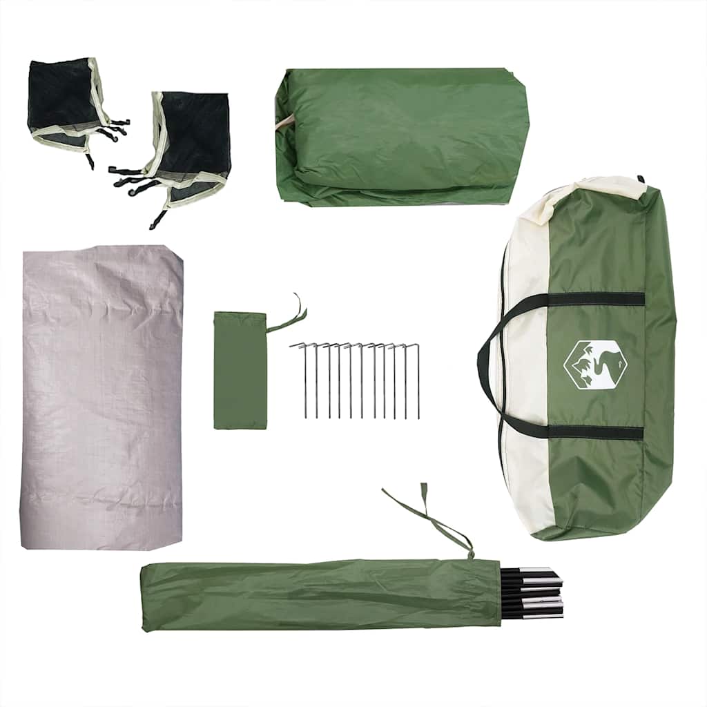 Tenda familiar estilo cabana para 6 pessoas impermeável verde