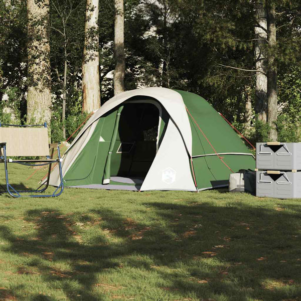 Tenda familiar estilo cabana para 6 pessoas impermeável verde
