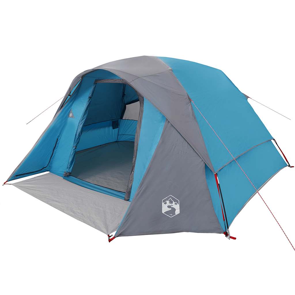 Tenda familiar estilo cabana para 6 pessoas impermeável azul