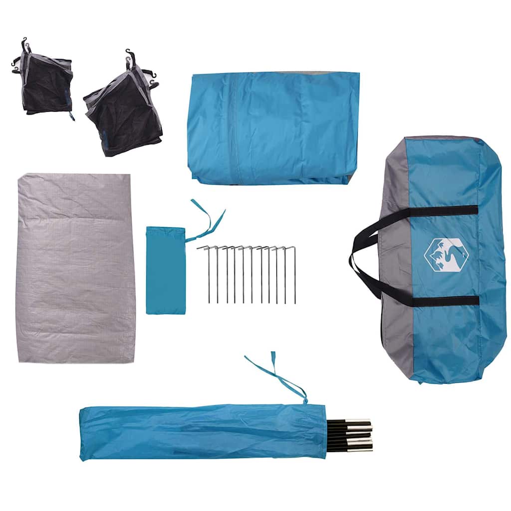 Tenda familiar estilo cabana para 6 pessoas impermeável azul