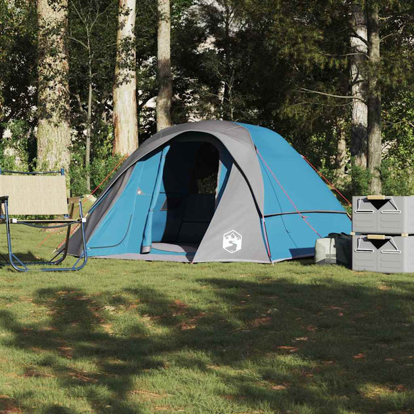 Tenda familiar estilo cabana para 6 pessoas impermeável azul