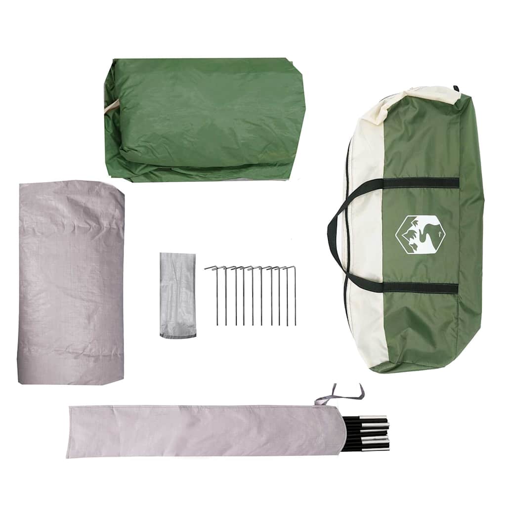 Tenda familiar estilo cabana para 6 pessoas impermeável verde