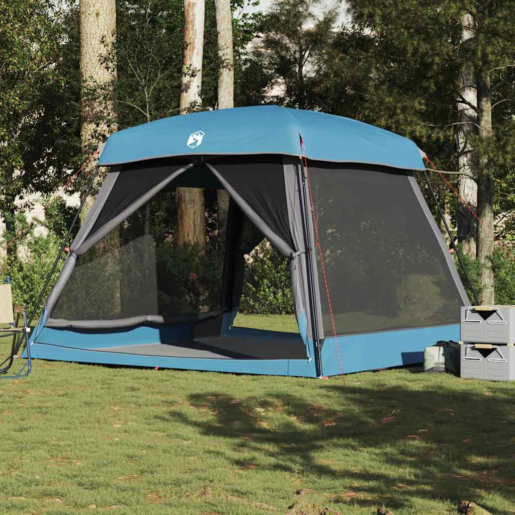 Tenda familiar estilo cabana para 6 pessoas impermeável azul