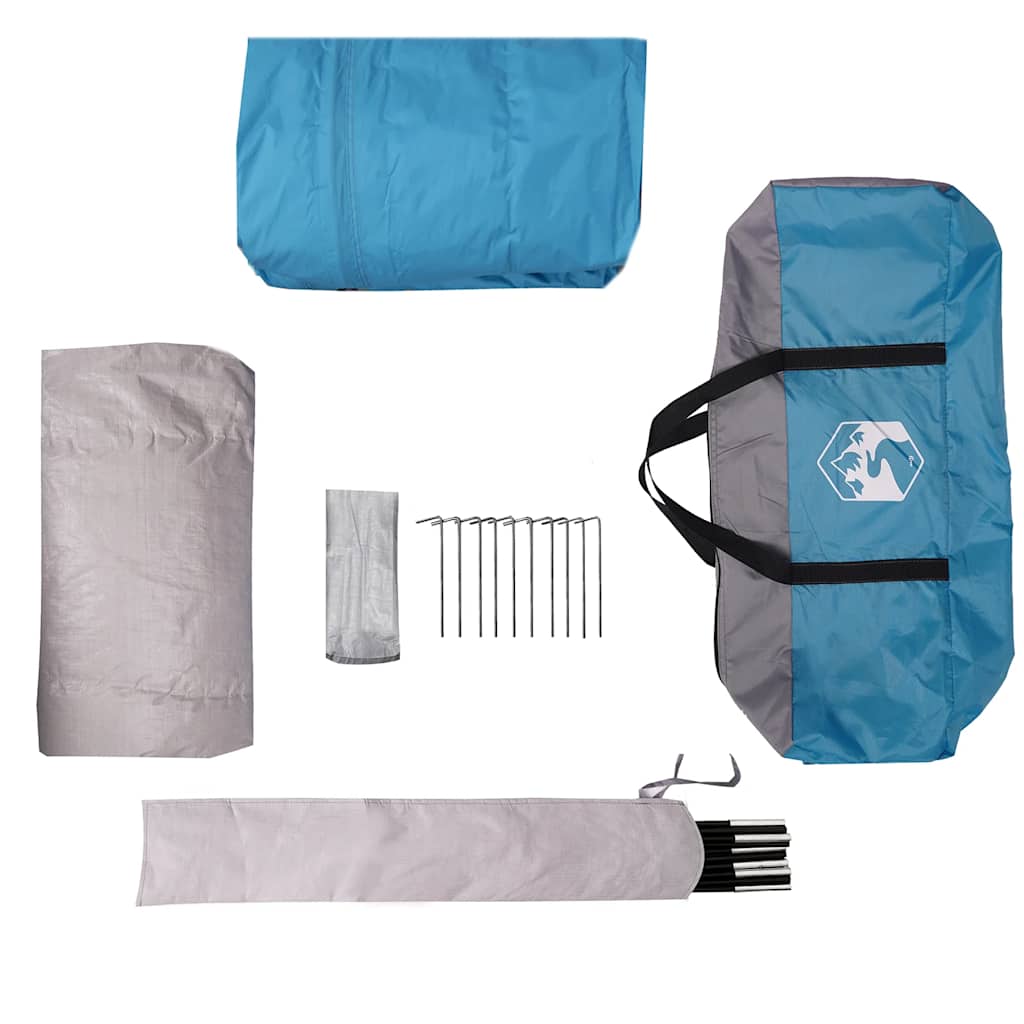 Tenda familiar estilo cabana para 6 pessoas impermeável azul
