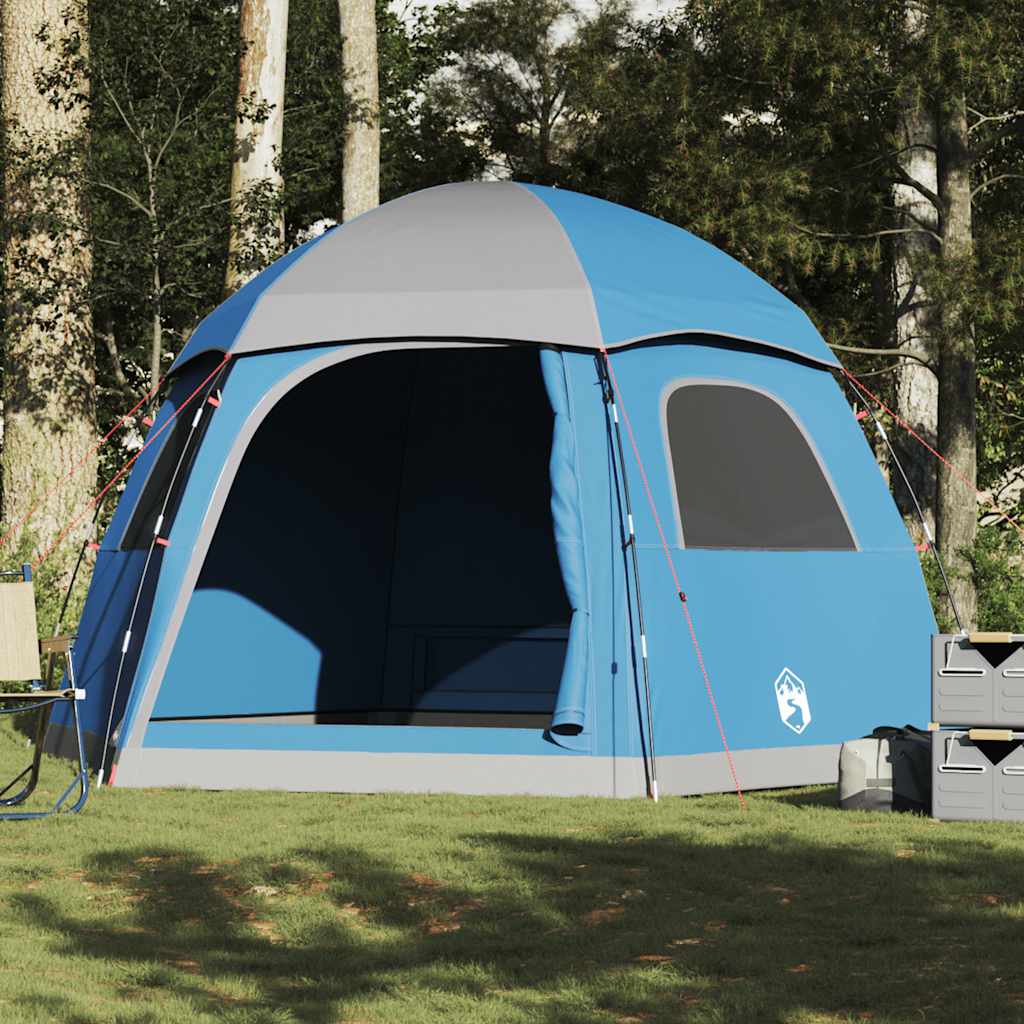 Tenda familiar estilo Igloo para 6 pessoas impermeável azul