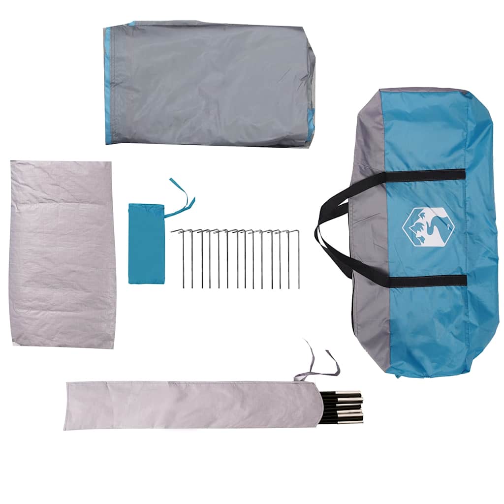 Tenda familiar estilo Igloo para 6 pessoas impermeável azul