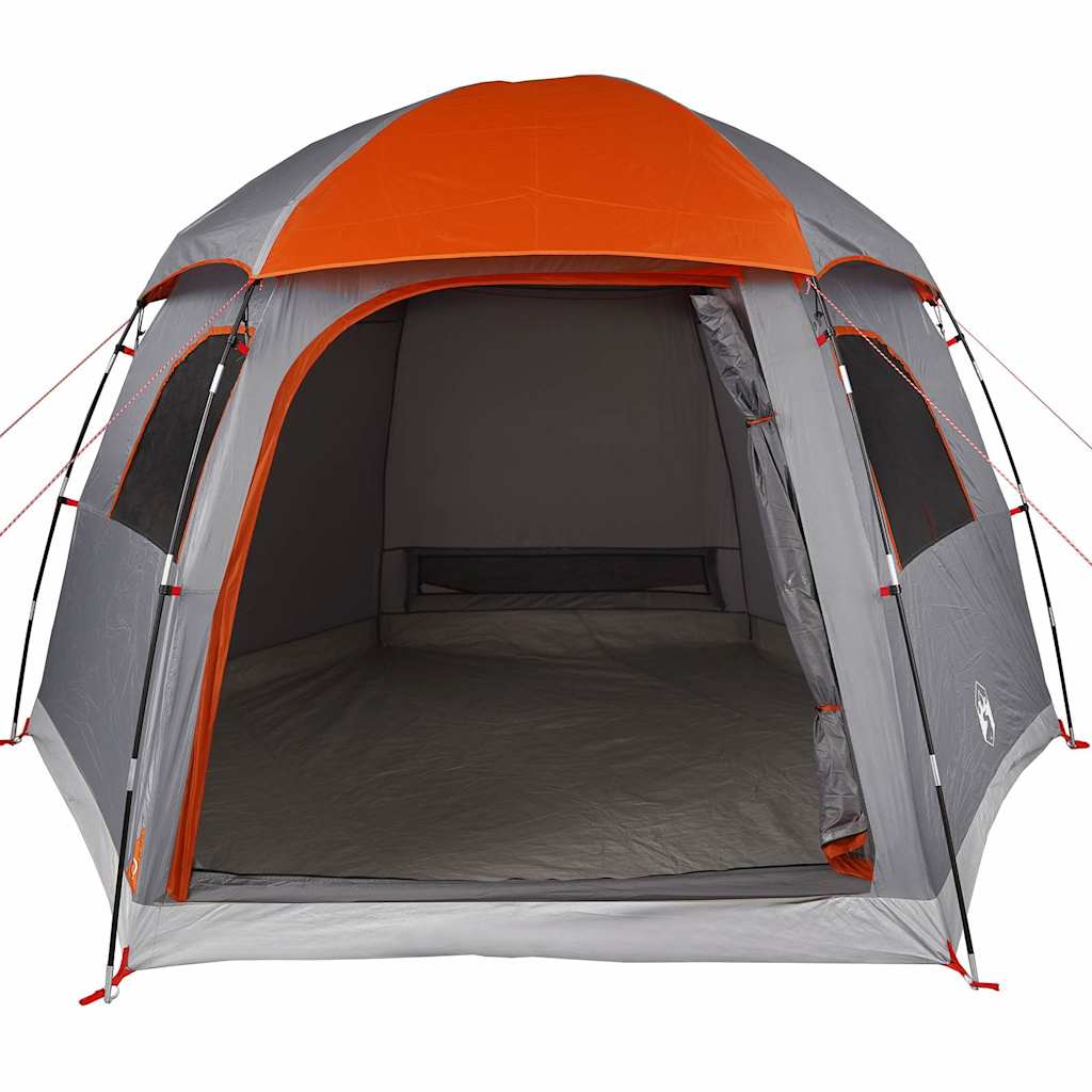 Tenda familiar estilo Igloo 6 pessoas imperm. cinza/laranja