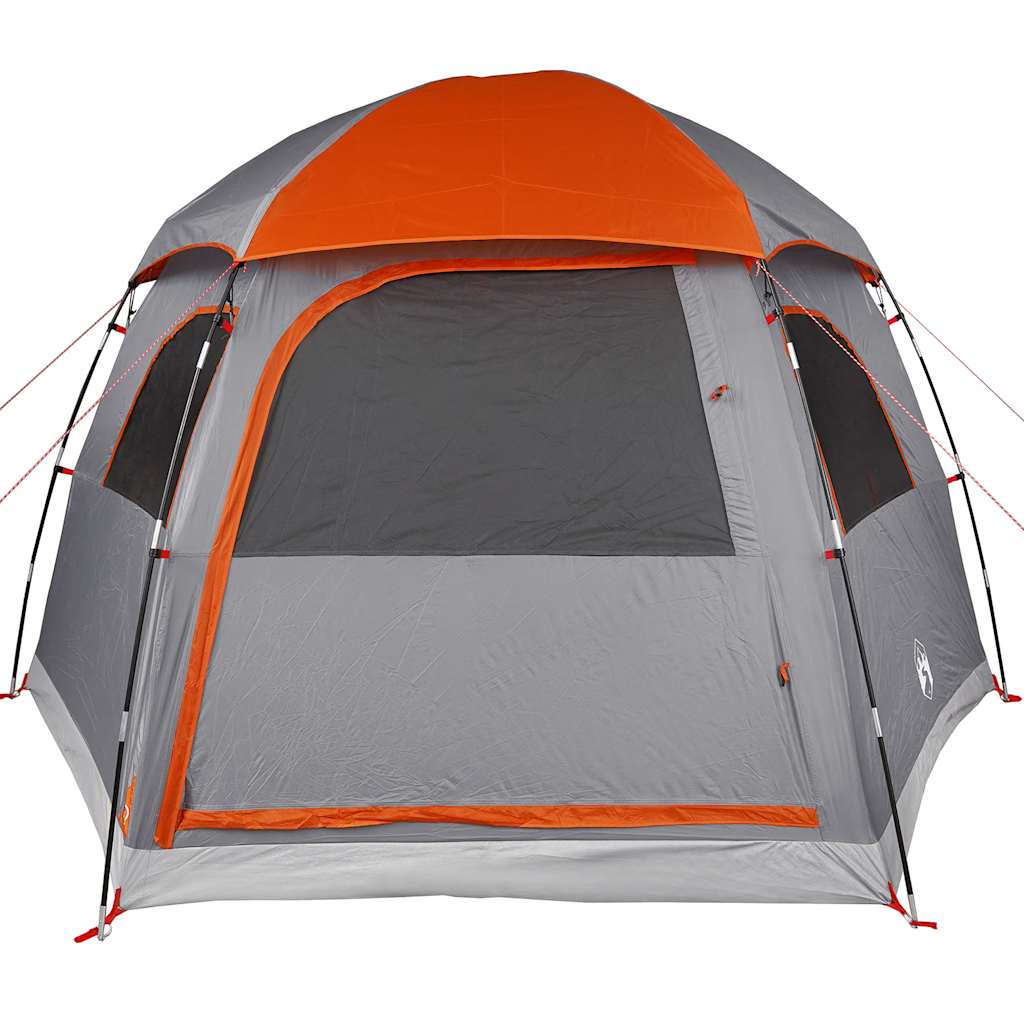 Tenda familiar estilo Igloo 6 pessoas imperm. cinza/laranja