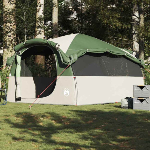 Tenda familiar túnel para 6 pessoas impermeável verde